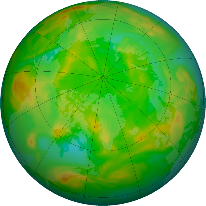 Arctic ozone map for 27 June 1985